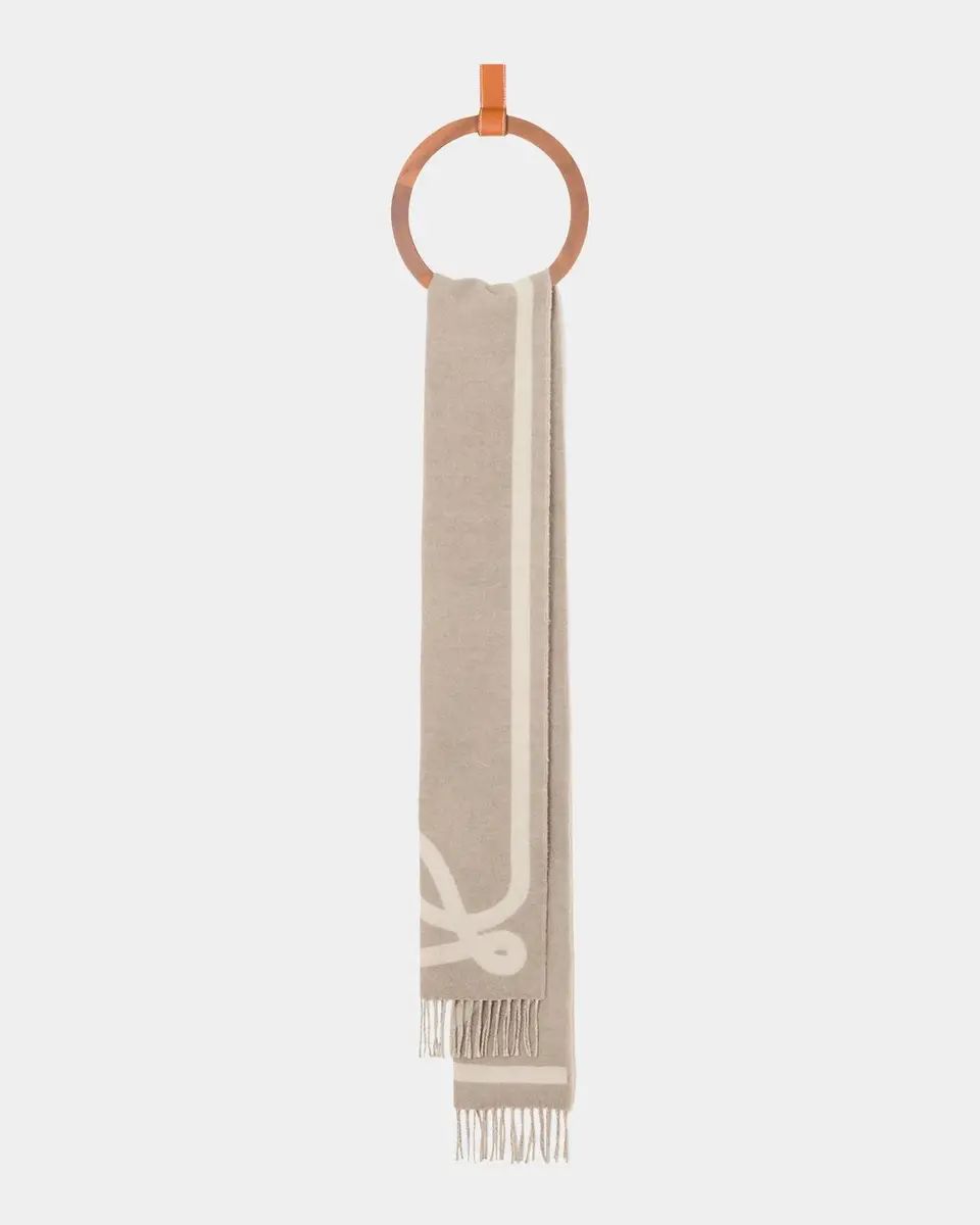 Loewe Men's Logo Wool-Cashmere Jacquard Scarf | Thumbnail 6