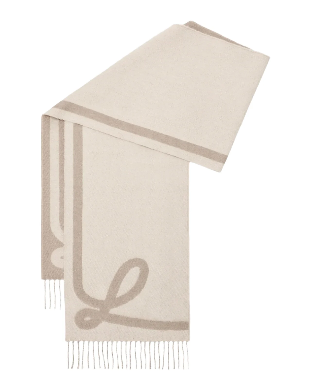 Men's Logo Wool-Cashmere Jacquard Scarf