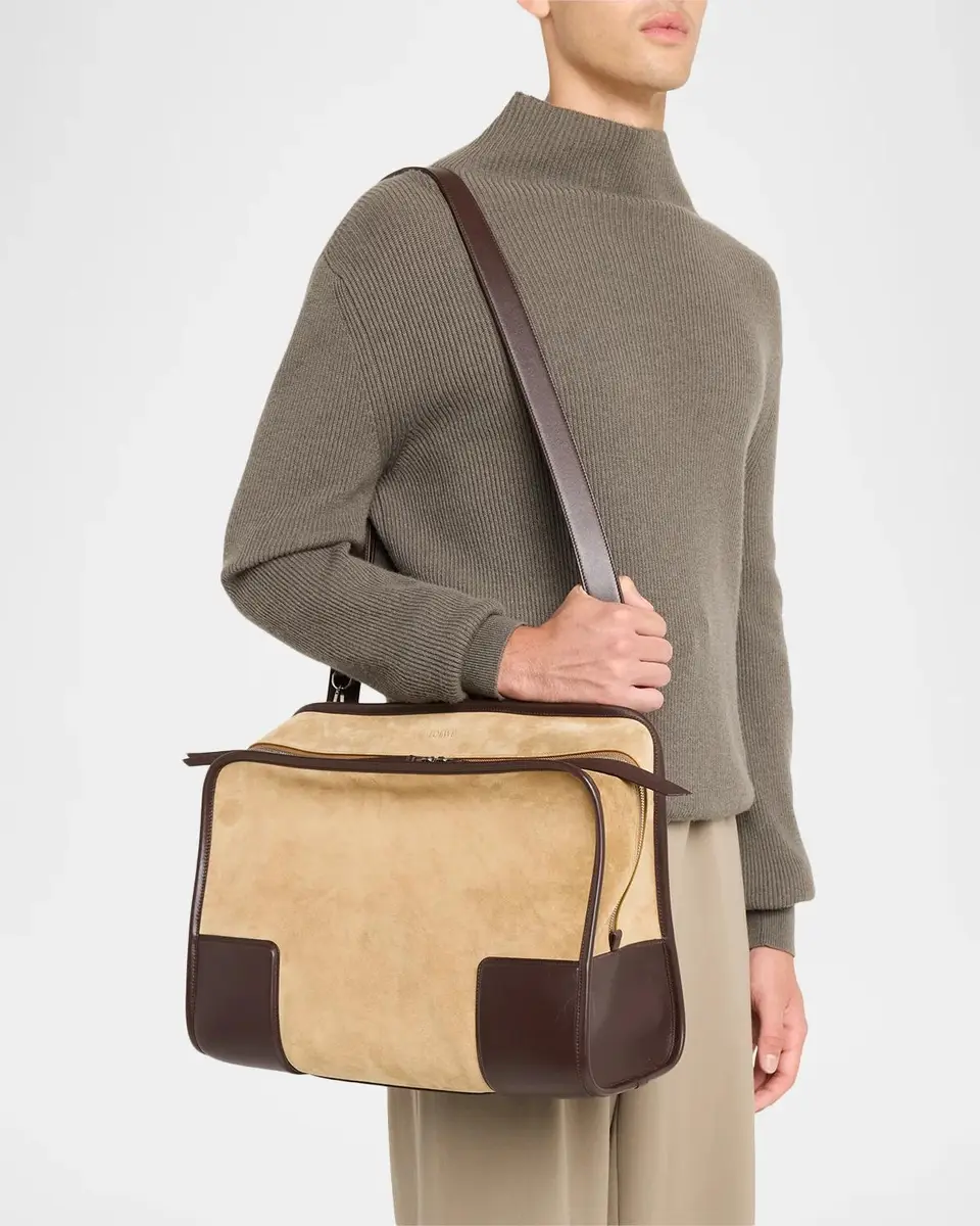 Loewe Men's Amazona 180 XL Suede Top Handle Bag | Thumbnail 2 Loewe Men's Amazona 180 XL Suede Top Handle Bag | Thumbnail 2