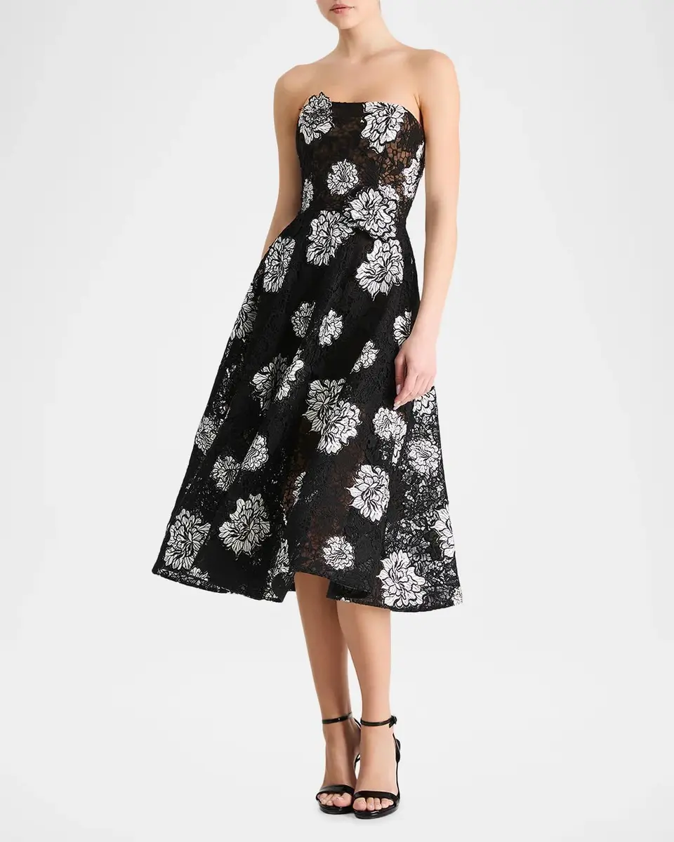 HELSI Cassandra Strapless Floral Lace Midi Dress | Thumbnail 2 HELSI Cassandra Strapless Floral Lace Midi Dress | Thumbnail 2