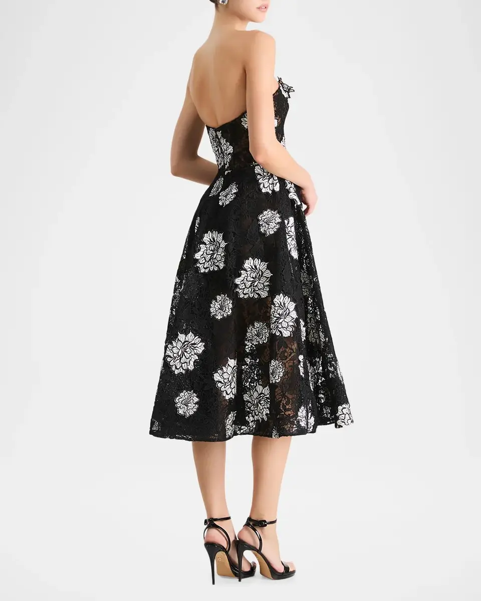 HELSI Cassandra Strapless Floral Lace Midi Dress | Thumbnail 3 HELSI Cassandra Strapless Floral Lace Midi Dress | Thumbnail 3