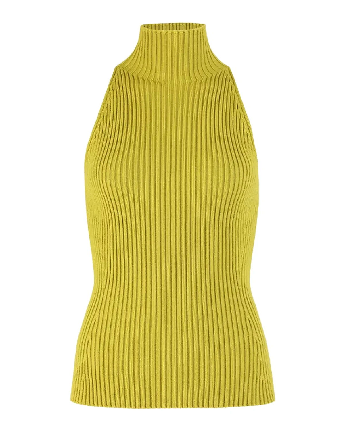 Mock-Neck Wool-Blend Rib Halter Top Mock-Neck Wool-Blend Rib Halter Top