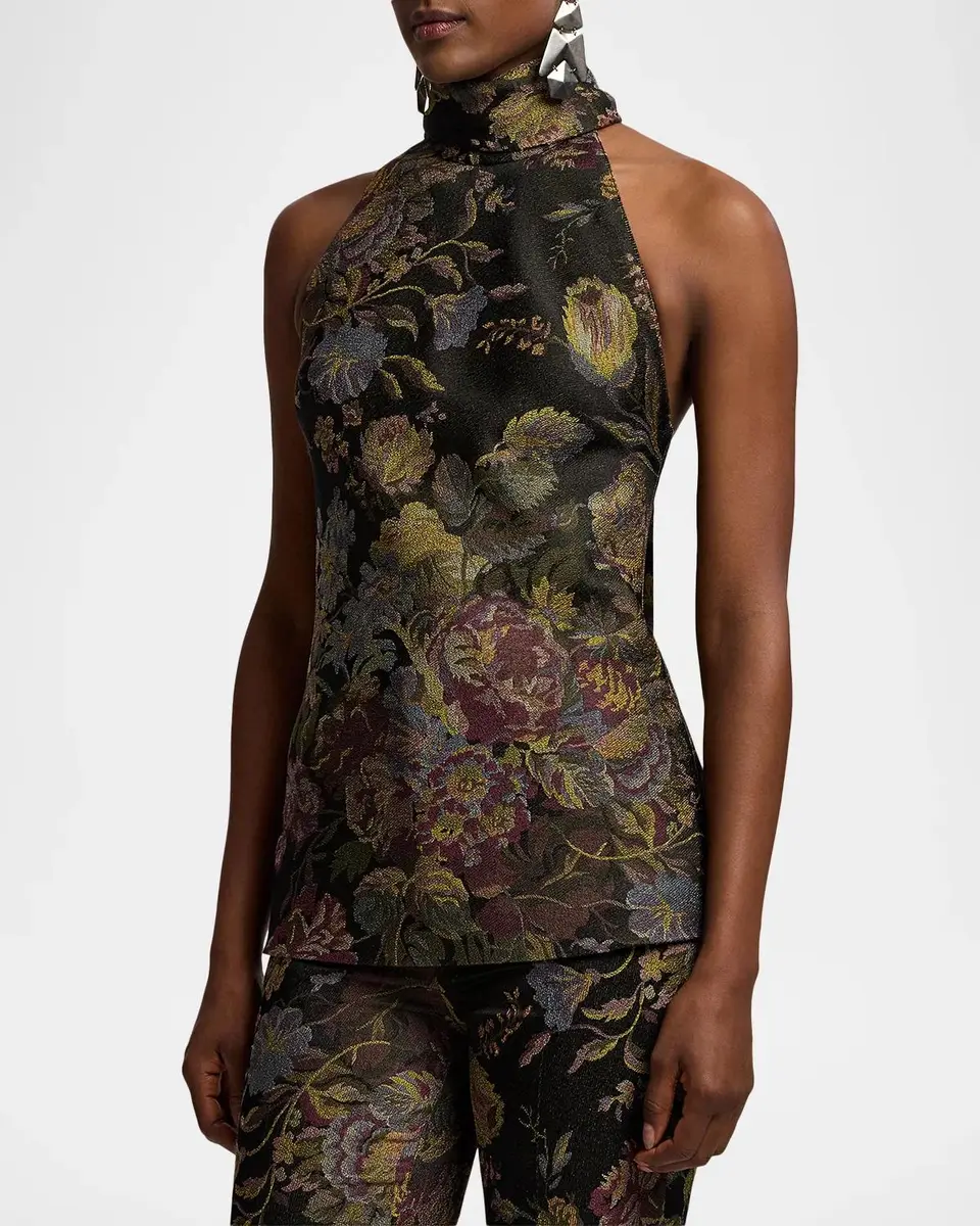 Ralph Lauren Collection Chilton Floral Jacquard Top | Thumbnail 6 Ralph Lauren Collection Chilton Floral Jacquard Top | Thumbnail 6