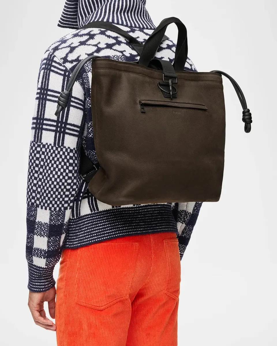 Loewe Men's Squad Nubuck & Leather Backpack | Thumbnail 2 Loewe Men's Squad Nubuck & Leather Backpack | Thumbnail 2