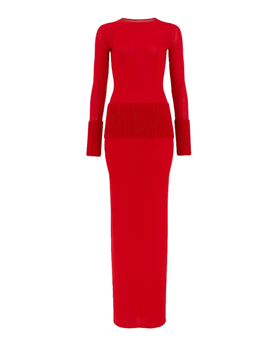 Alaïa Merino Wool Long-Sleeve Bodycon Maxi Dress | Thumbnail 2 Alaïa Merino Wool Long-Sleeve Bodycon Maxi Dress | Thumbnail 2