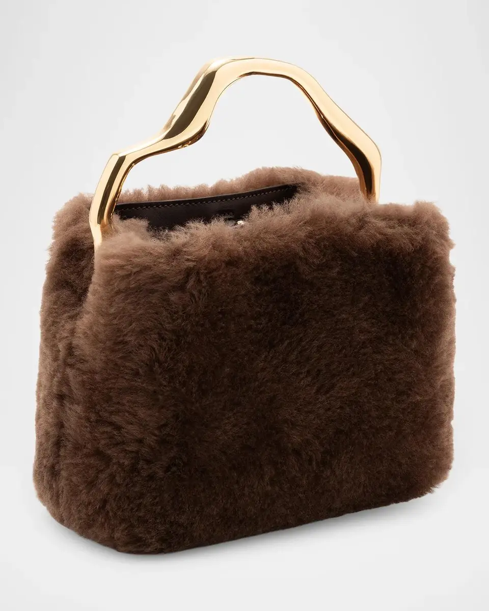 Cult Gaia Solene Mini Sheep Shearling Fur Top-Handle Bag | Thumbnail 2 Cult Gaia Solene Mini Sheep Shearling Fur Top-Handle Bag | Thumbnail 2