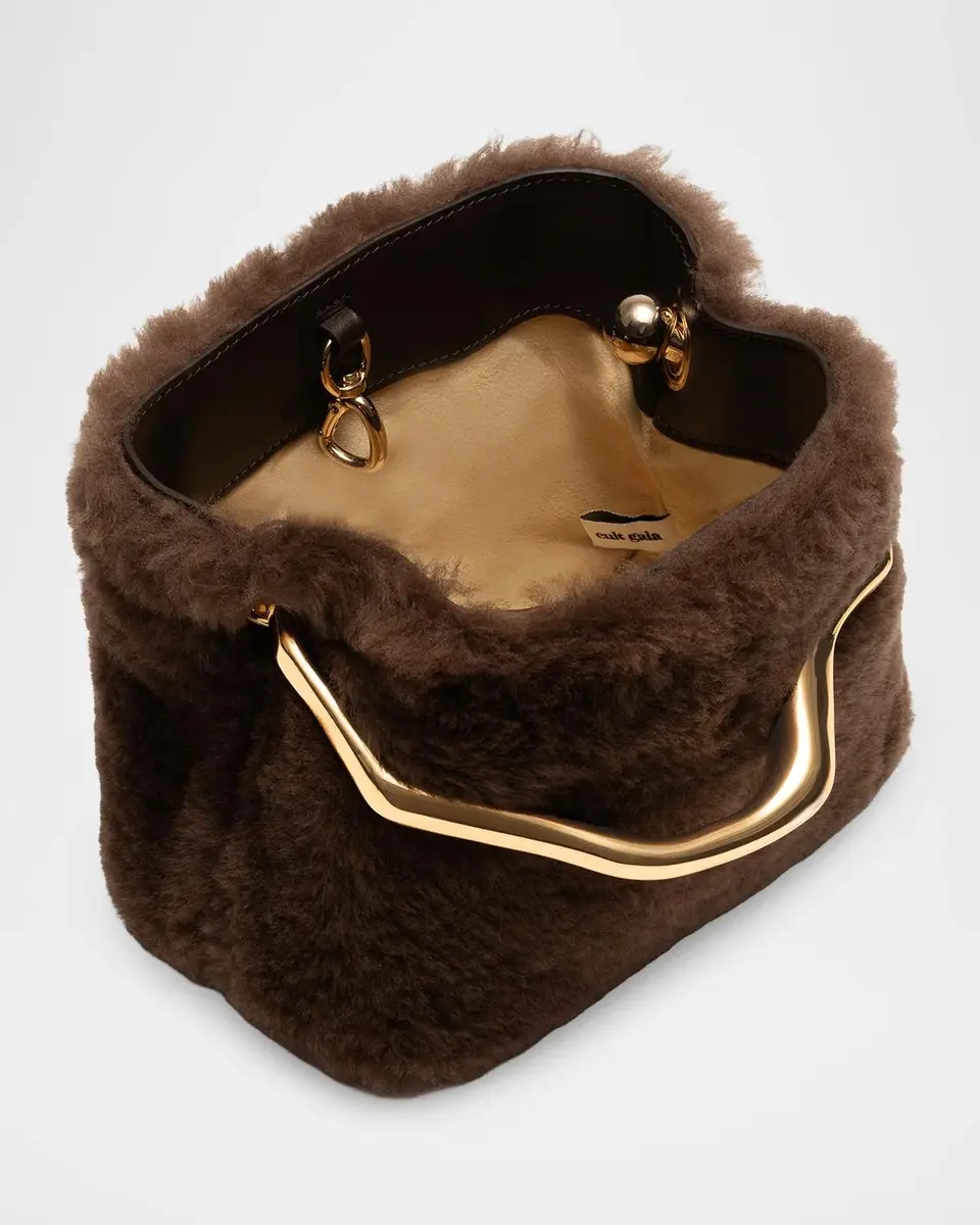 Cult Gaia Solene Mini Sheep Shearling Fur Top-Handle Bag | Thumbnail 3 Cult Gaia Solene Mini Sheep Shearling Fur Top-Handle Bag | Thumbnail 3