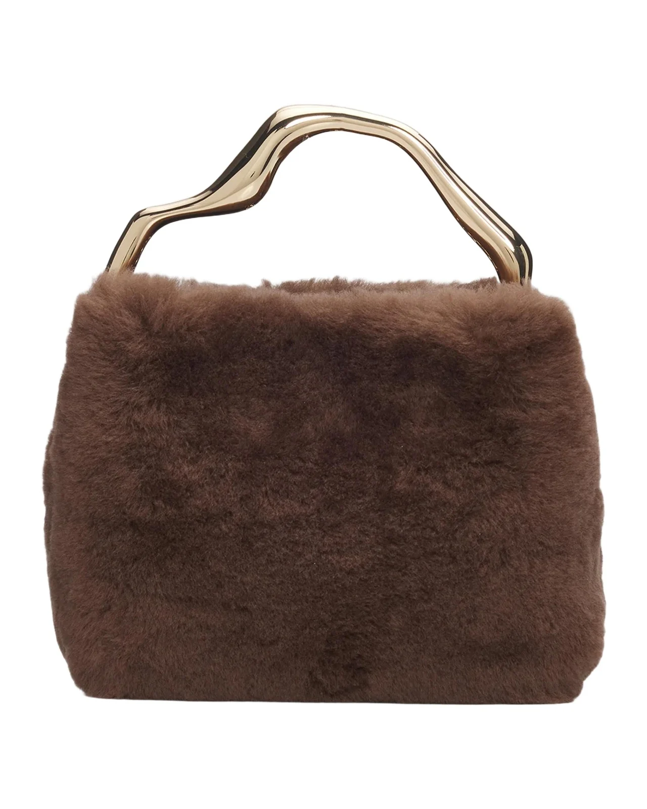 Solene Mini Sheep Shearling Fur Top-Handle Bag Solene Mini Sheep Shearling Fur Top-Handle Bag