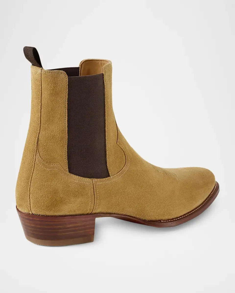 Ralph Lauren Purple Label Men's Calf-Suede Chelsea Western Boots | Thumbnail 3