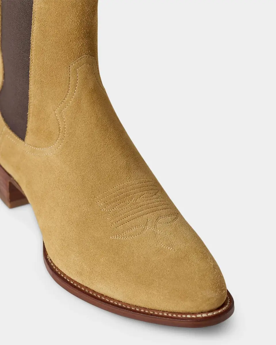 Ralph Lauren Purple Label Men's Calf-Suede Chelsea Western Boots | Thumbnail 4