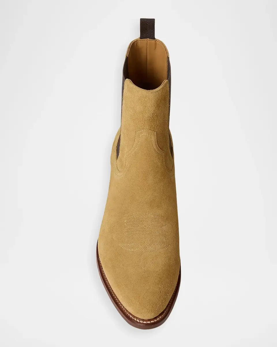 Ralph Lauren Purple Label Men's Calf-Suede Chelsea Western Boots | Thumbnail 5