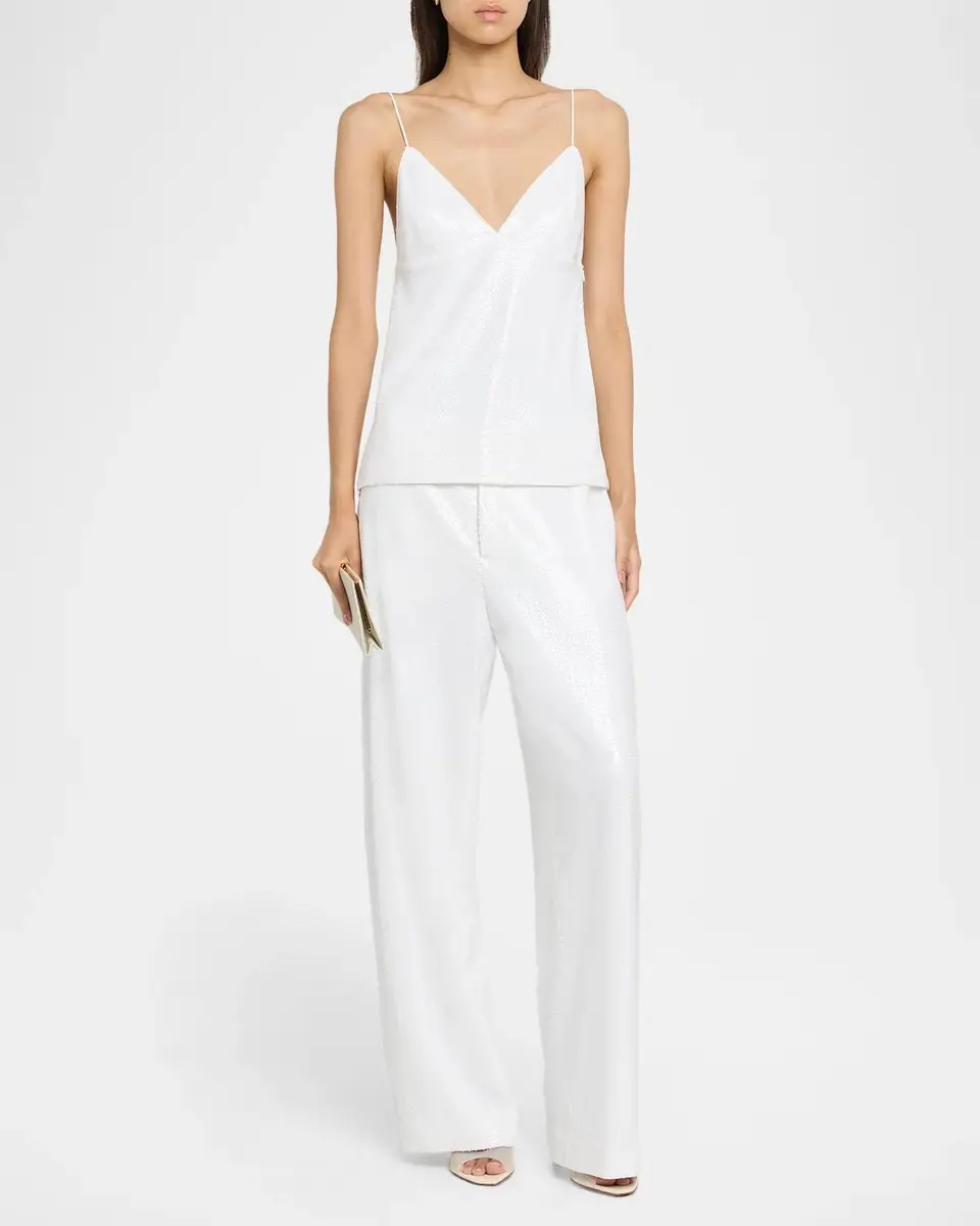Alberta Ferretti Mid-Rise Sequined Straight-Leg Trousers | Thumbnail 2 Alberta Ferretti Mid-Rise Sequined Straight-Leg Trousers | Thumbnail 2