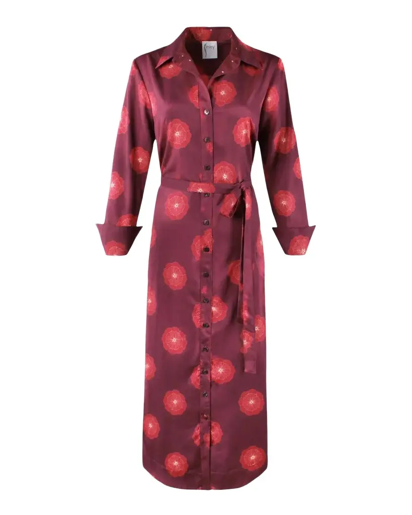 Harlowe Floral Medallion-Print Midi Shirtdress Harlowe Floral Medallion-Print Midi Shirtdress