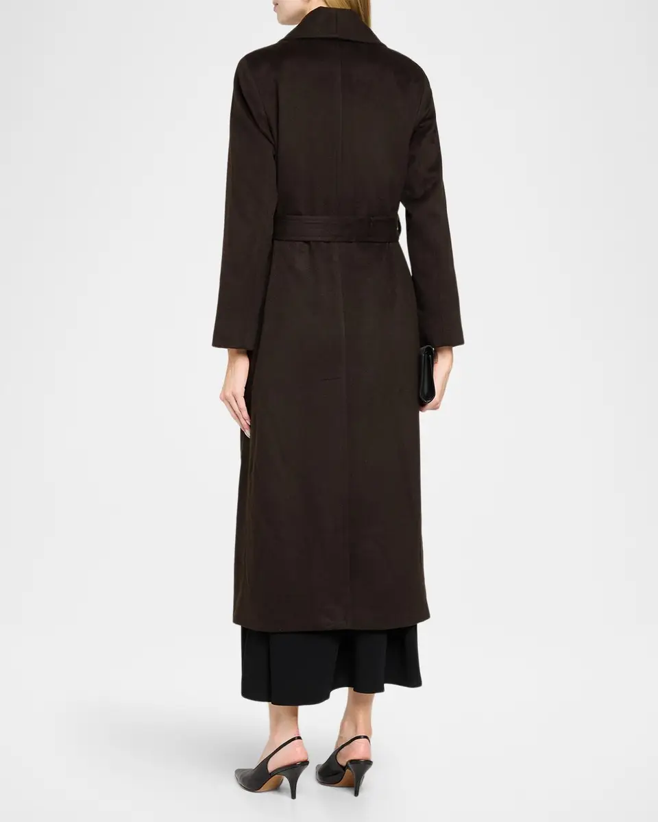 Sofia Cashmere Cashmere Belted Wrap Coat with Pick-Stitched Detail | Thumbnail 3 Sofia Cashmere Cashmere Belted Wrap Coat with Pick-Stitched Detail | Thumbnail 3