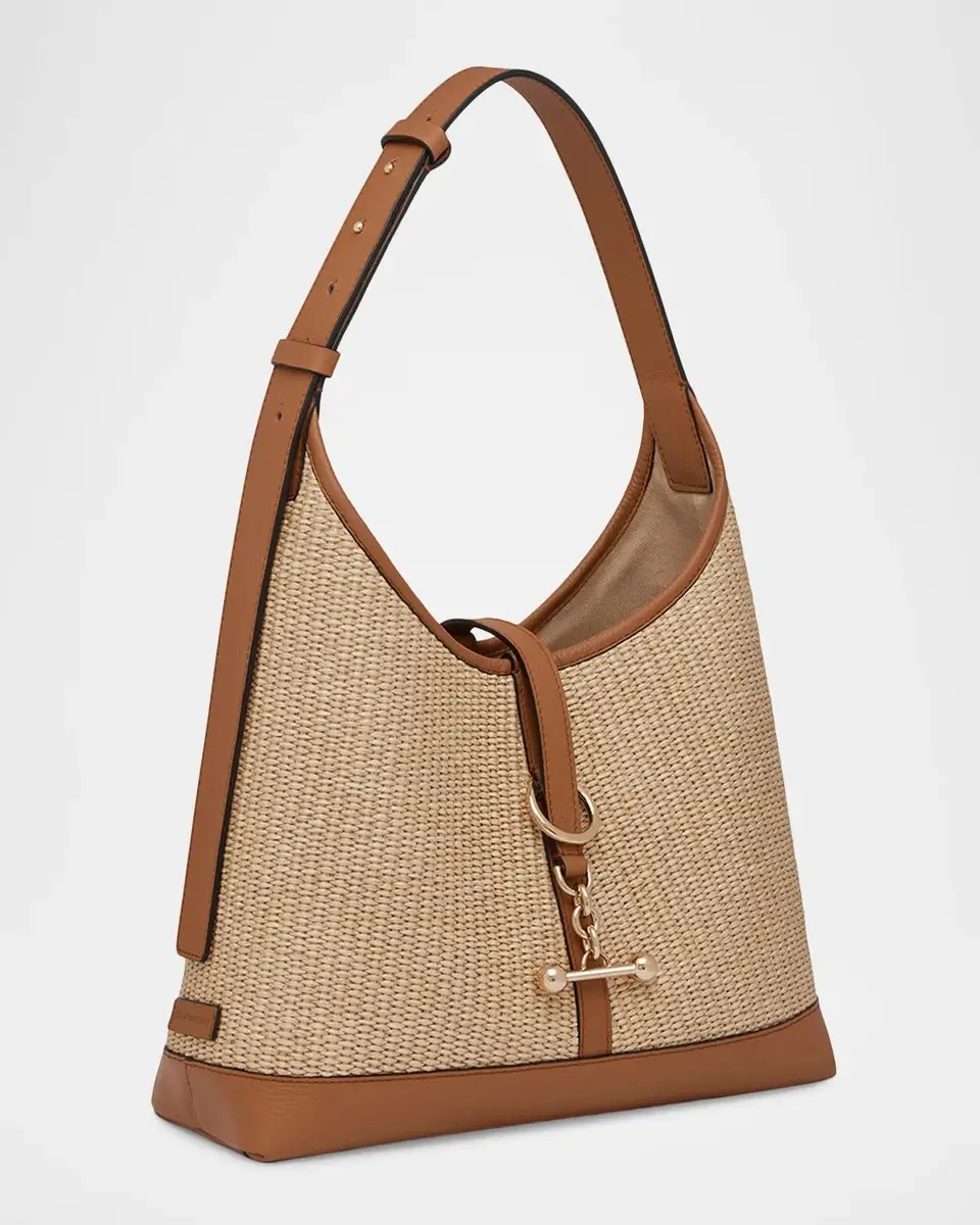 Strathberry Kite Midi Raffia-Effect Hobo Bag | Thumbnail 3