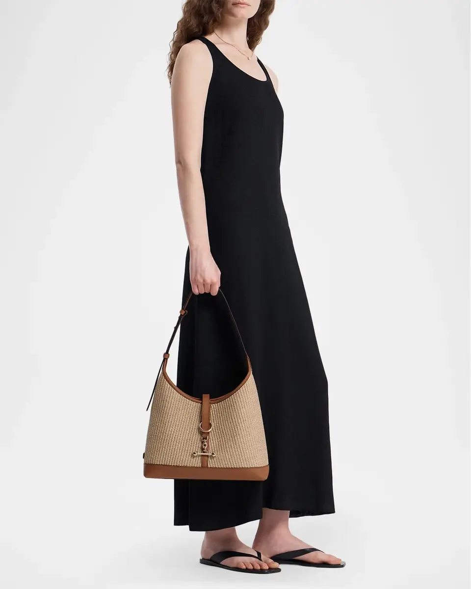 Strathberry Kite Midi Raffia-Effect Hobo Bag | Thumbnail 5