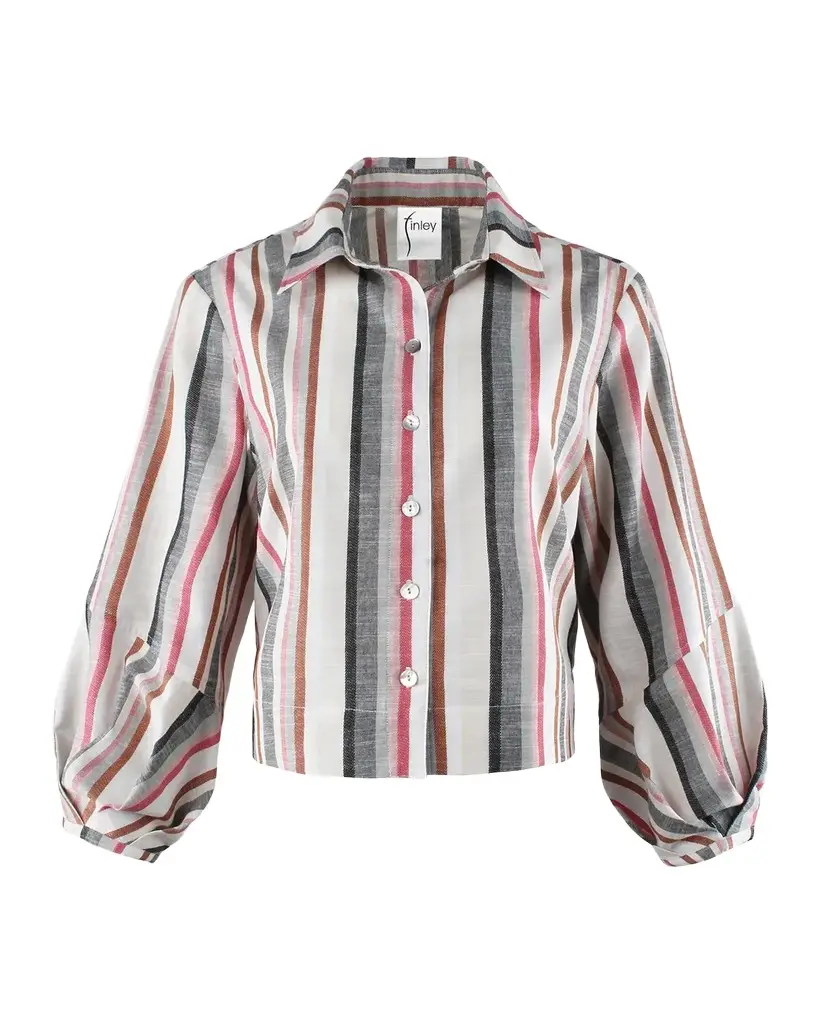 Emmy Cropped Striped Cotton Shirt Emmy Cropped Striped Cotton Shirt