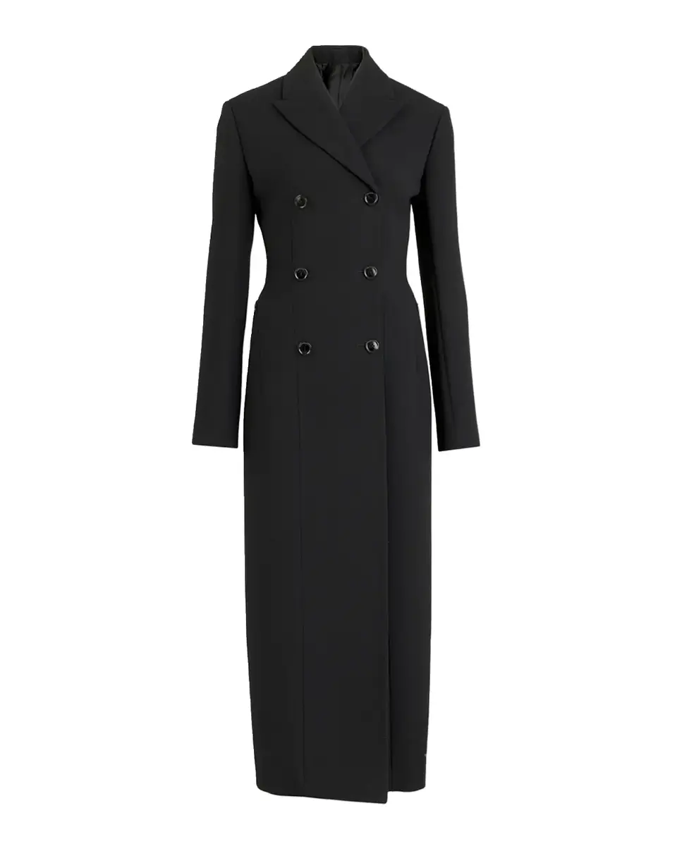 Alaïa Wool Crepe Double-Breasted Tailored Coat | Thumbnail 2 Alaïa Wool Crepe Double-Breasted Tailored Coat | Thumbnail 2