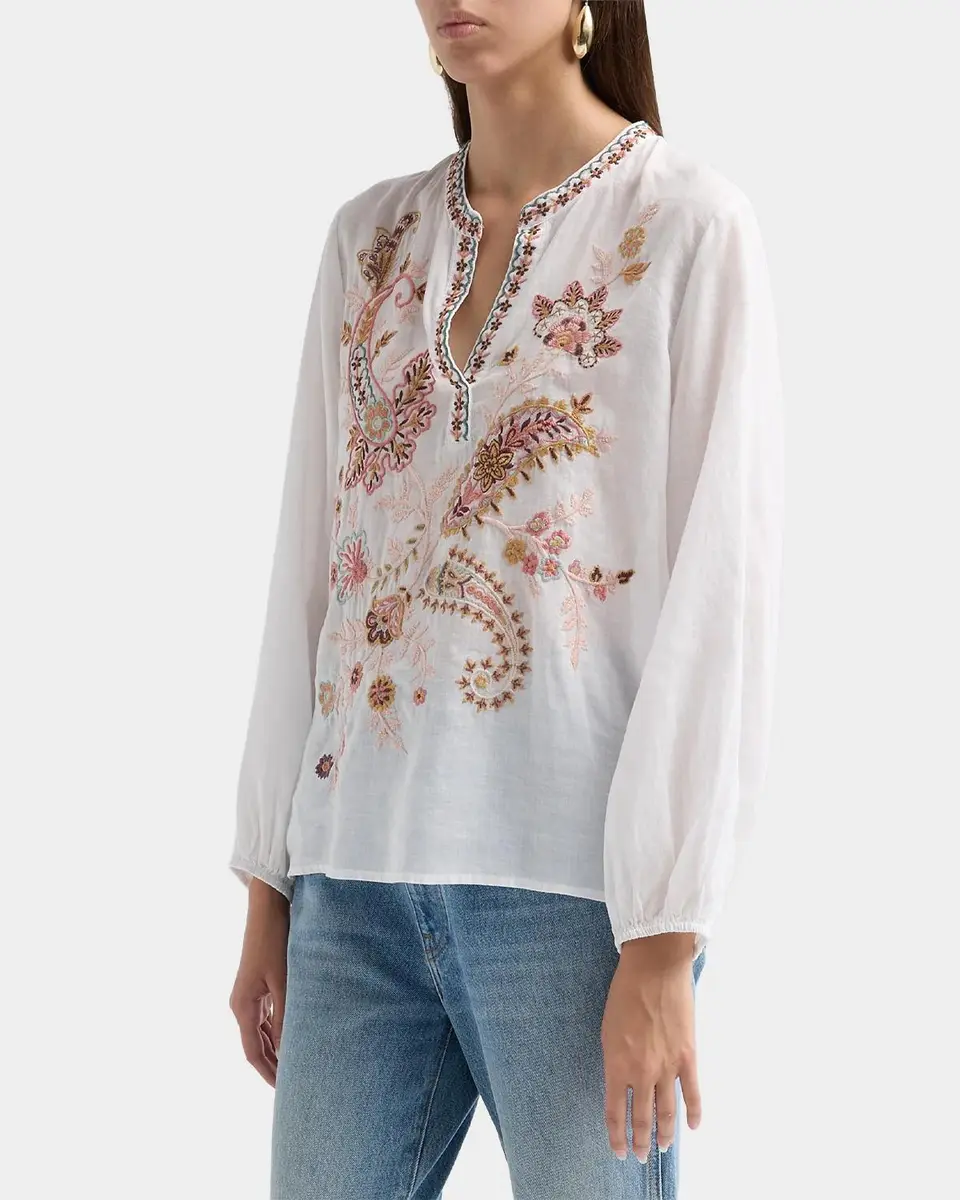 Johnny Was Lyora Embroidered Relaxed Swing Blouse | Thumbnail 4 Johnny Was Lyora Embroidered Relaxed Swing Blouse | Thumbnail 4