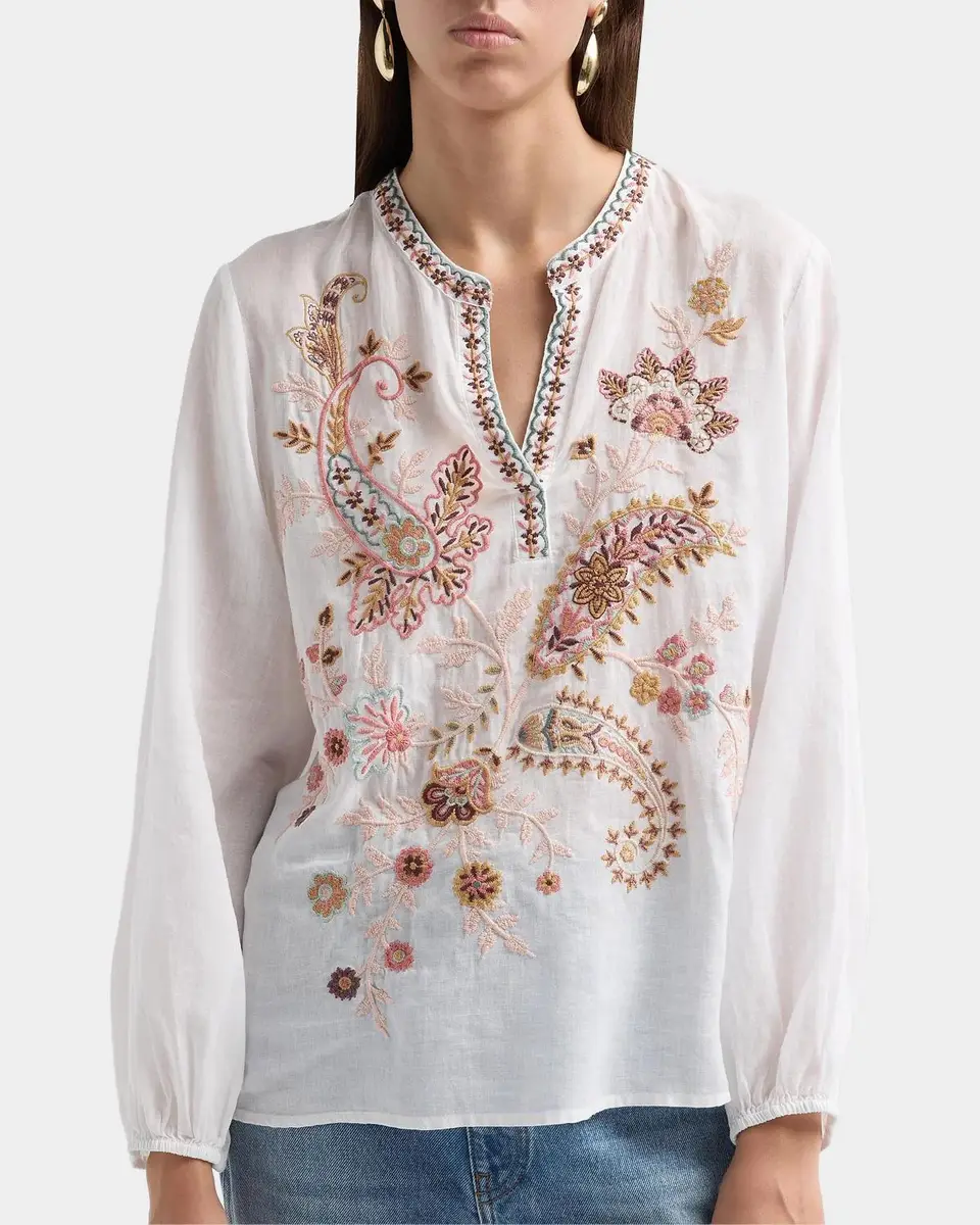 Johnny Was Lyora Embroidered Relaxed Swing Blouse | Thumbnail 5 Johnny Was Lyora Embroidered Relaxed Swing Blouse | Thumbnail 5