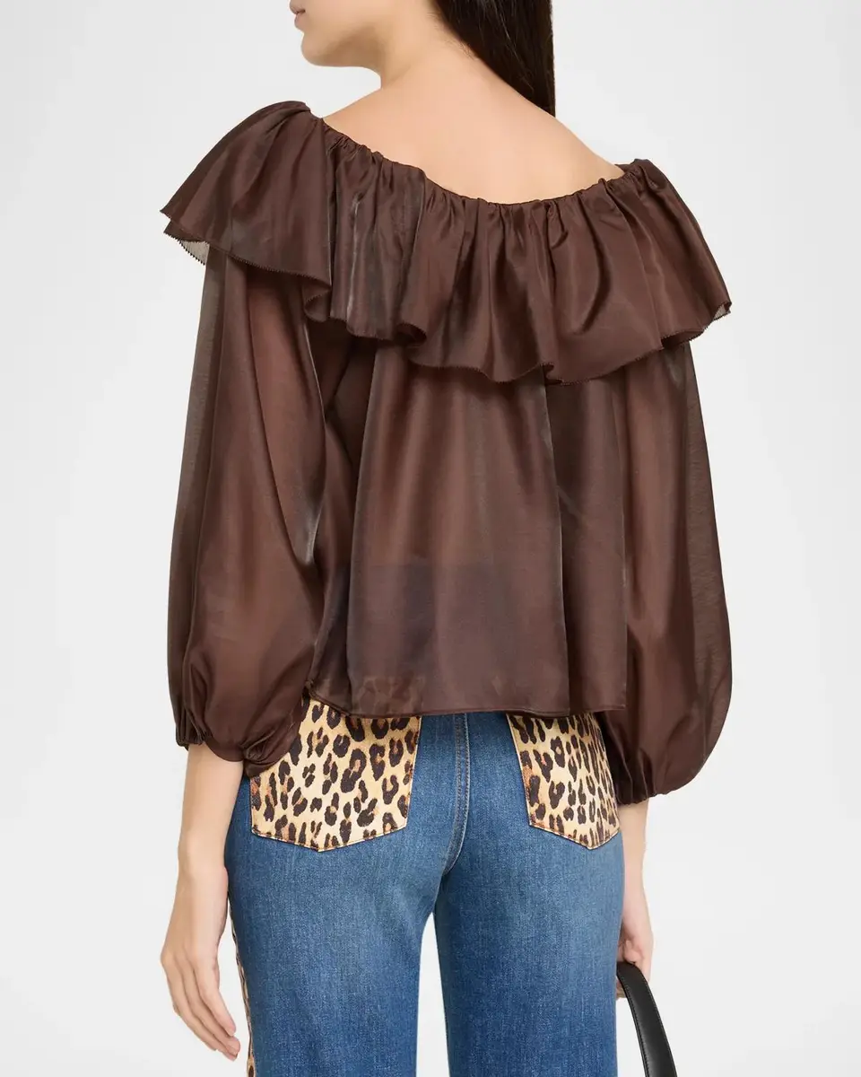 Alice + Olivia Alta Organza Off-Shoulder Blouse | Thumbnail 3 Alice + Olivia Alta Organza Off-Shoulder Blouse | Thumbnail 3