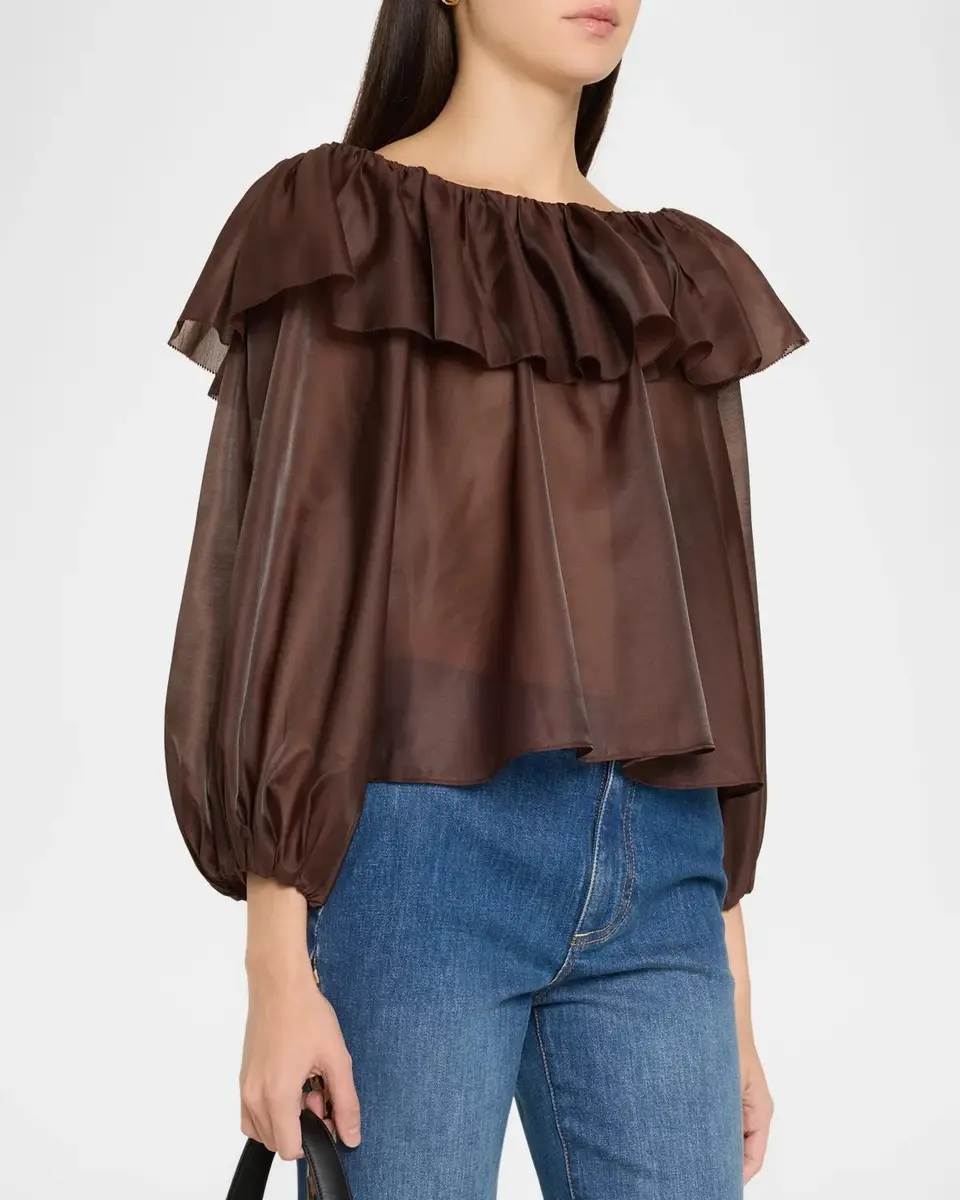 Alice + Olivia Alta Organza Off-Shoulder Blouse | Thumbnail 4 Alice + Olivia Alta Organza Off-Shoulder Blouse | Thumbnail 4
