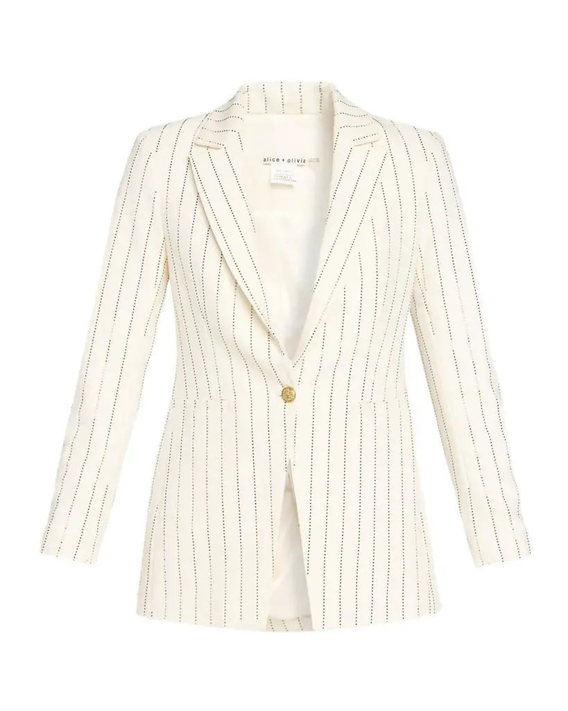 Alice + Olivia Breann Embellished Fitted Blazer