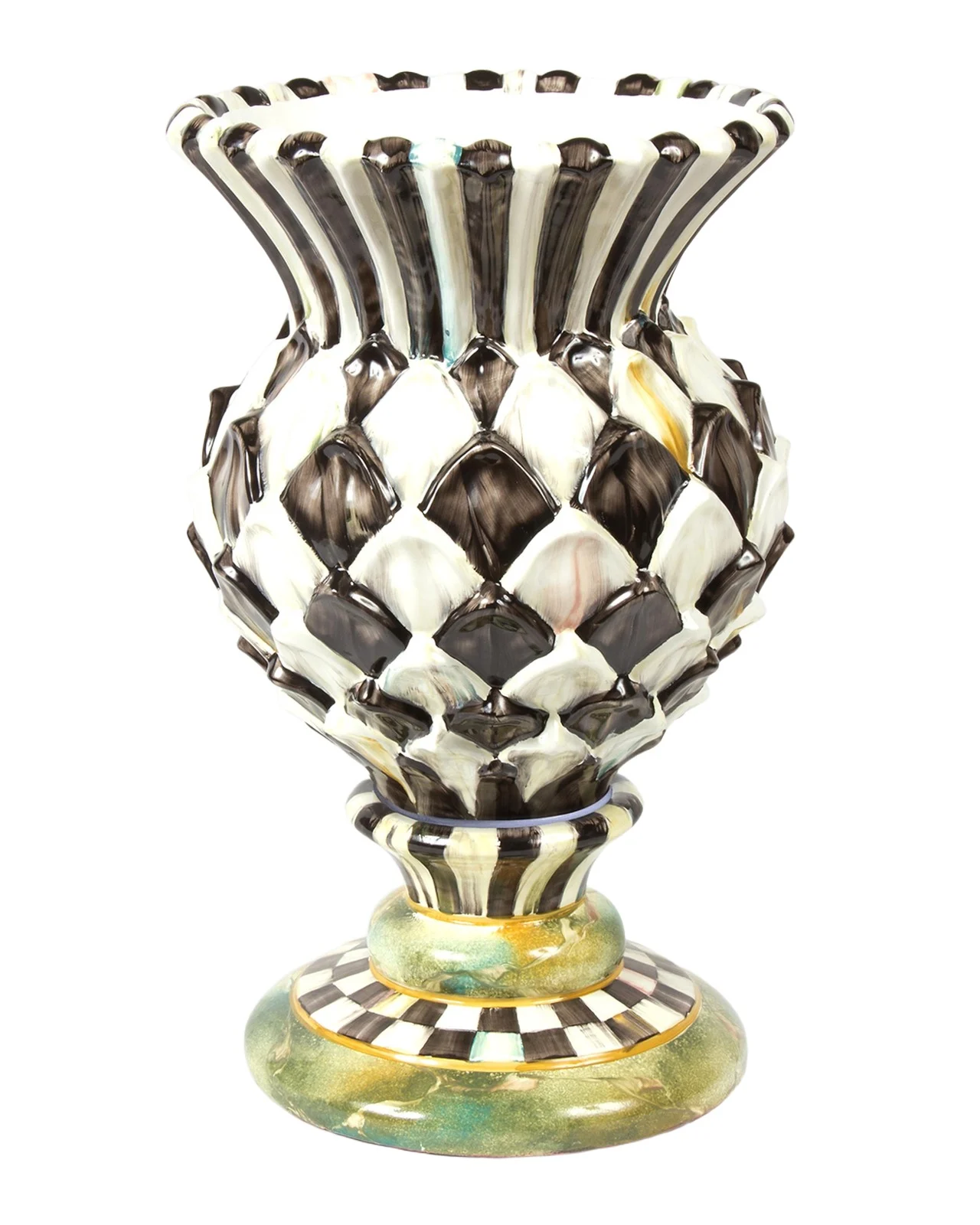 MacKenzie-Childs Cheltenham Thistle Ceramic Urn