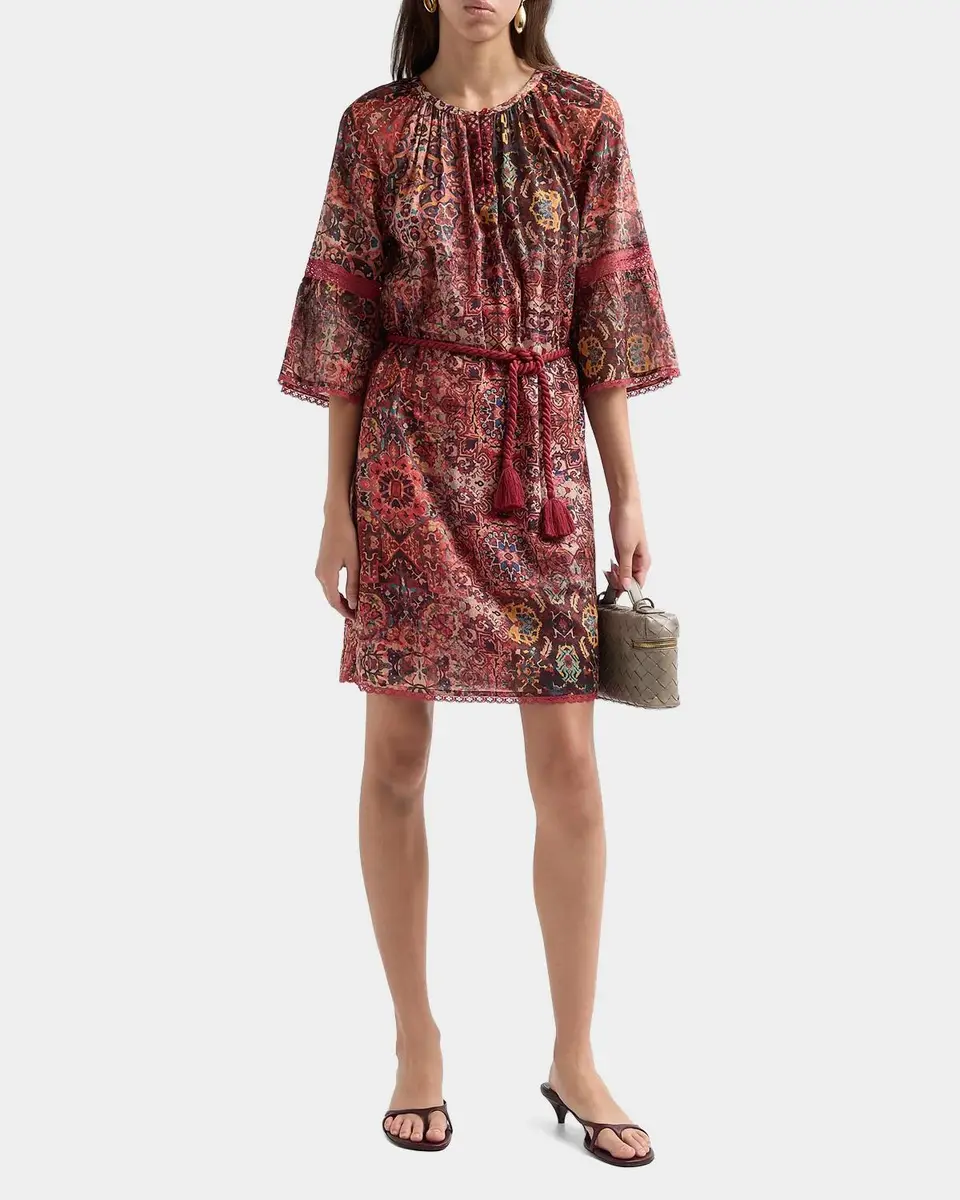 Johnny Was Mandie Floral Peasant Mini Dress | Thumbnail 2