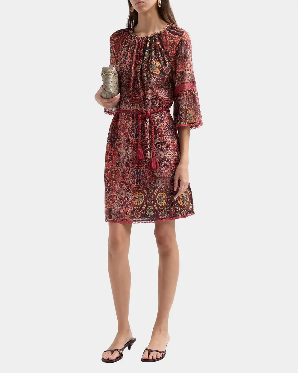 Johnny Was Mandie Floral Peasant Mini Dress | Thumbnail 4