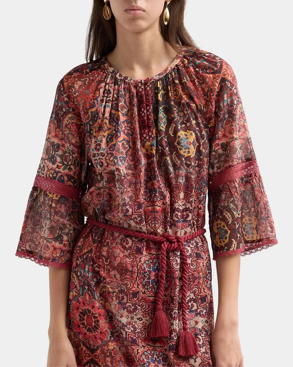 Johnny Was Mandie Floral Peasant Mini Dress | Thumbnail 5