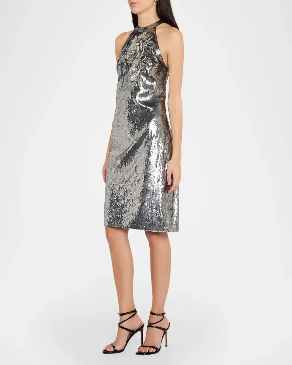 Ungaro Maris Floral Sequin Halter Mini Dress | Thumbnail 4 Ungaro Maris Floral Sequin Halter Mini Dress | Thumbnail 4