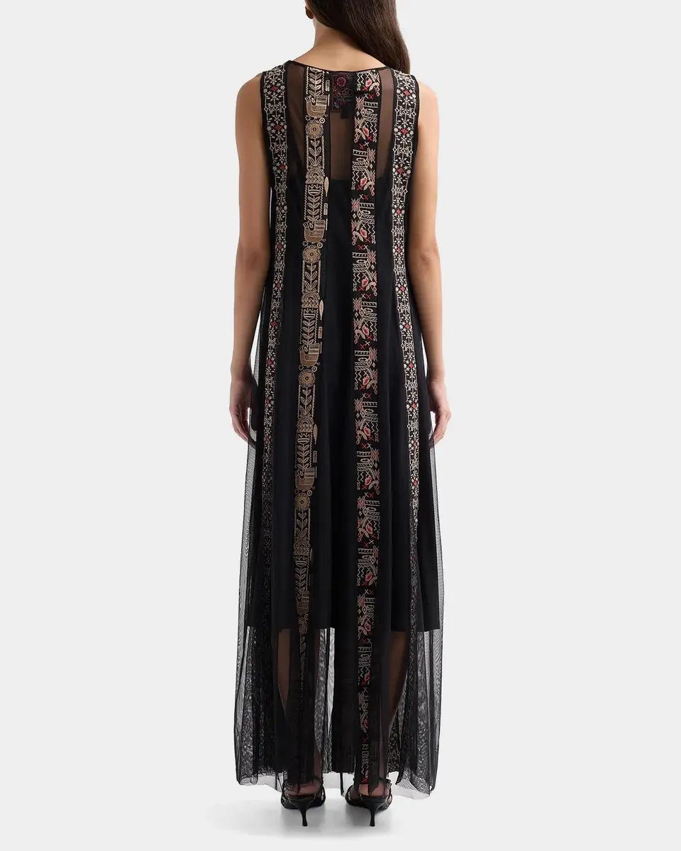 Johnny Was Ilenia Geometric Embroidered Mesh Maxi Dress | Thumbnail 3 Johnny Was Ilenia Geometric Embroidered Mesh Maxi Dress | Thumbnail 3