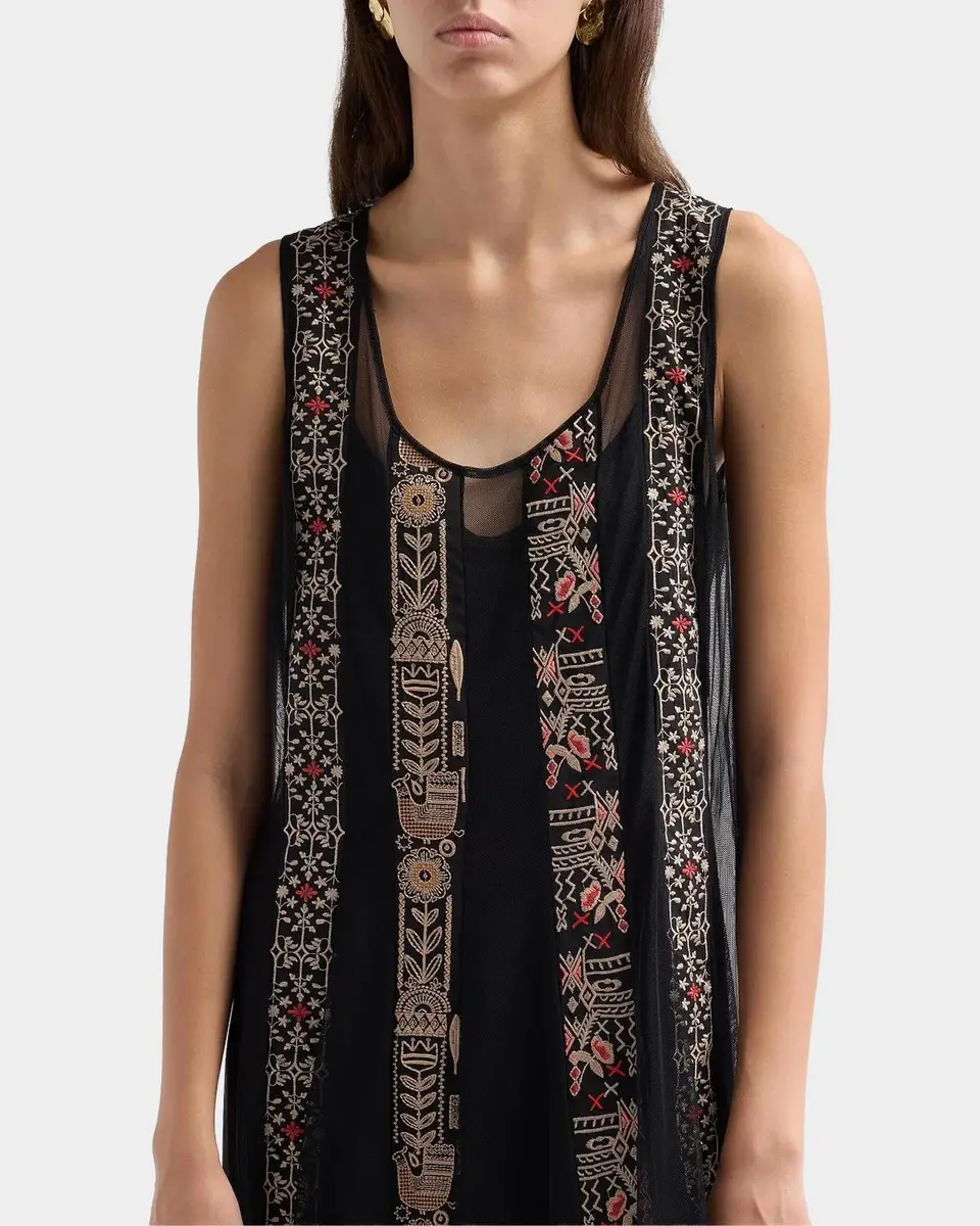 Johnny Was Ilenia Geometric Embroidered Mesh Maxi Dress | Thumbnail 5 Johnny Was Ilenia Geometric Embroidered Mesh Maxi Dress | Thumbnail 5
