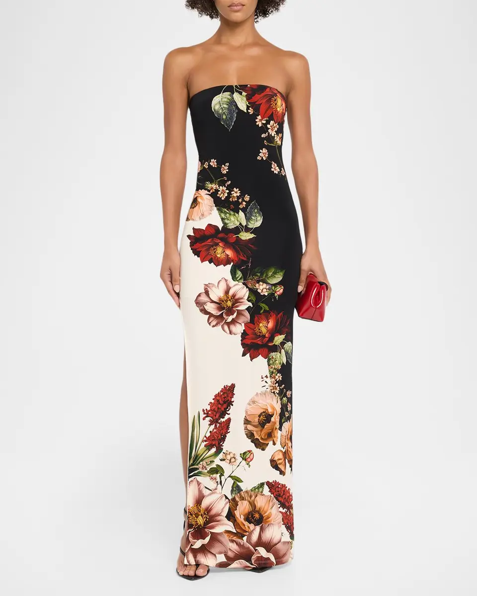 Alice + Olivia Delora Floral Strapless Maxi Dress | Thumbnail 2 Alice + Olivia Delora Floral Strapless Maxi Dress | Thumbnail 2