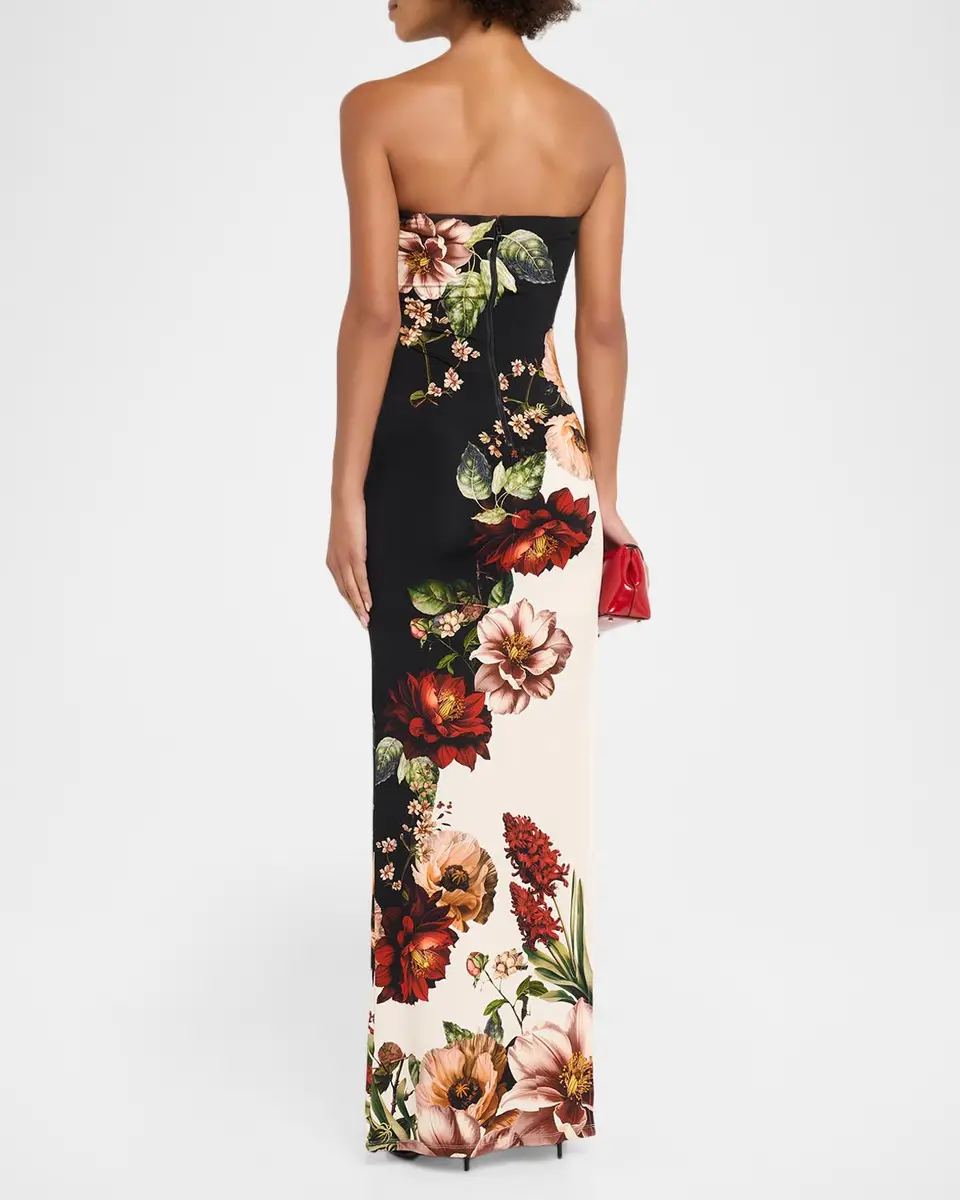 Alice + Olivia Delora Floral Strapless Maxi Dress | Thumbnail 3 Alice + Olivia Delora Floral Strapless Maxi Dress | Thumbnail 3