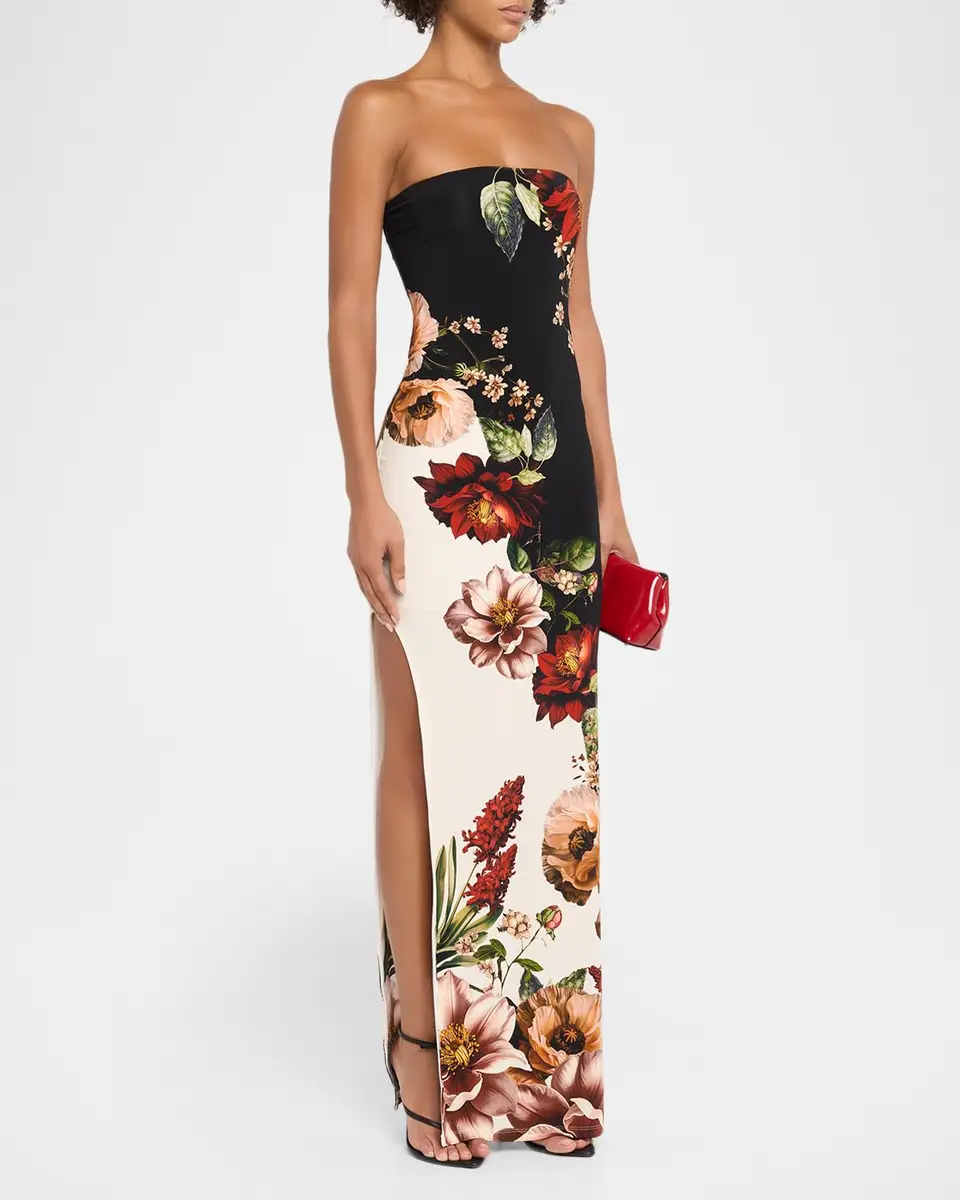 Alice + Olivia Delora Floral Strapless Maxi Dress | Thumbnail 4 Alice + Olivia Delora Floral Strapless Maxi Dress | Thumbnail 4