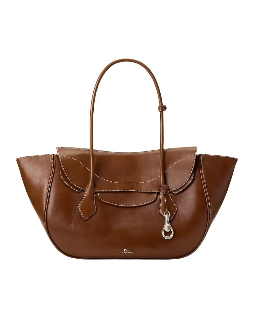 Polo Ralph Lauren Polo Blaze Shiny Tumbled Leather Shoulder Bag