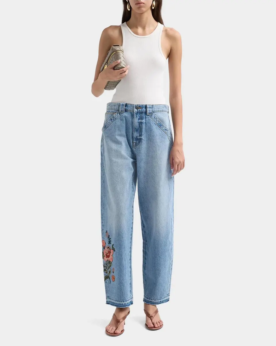 Johnny Was The Barrel Floral-Embroidered Denim Jeans | Thumbnail 2 Johnny Was The Barrel Floral-Embroidered Denim Jeans | Thumbnail 2