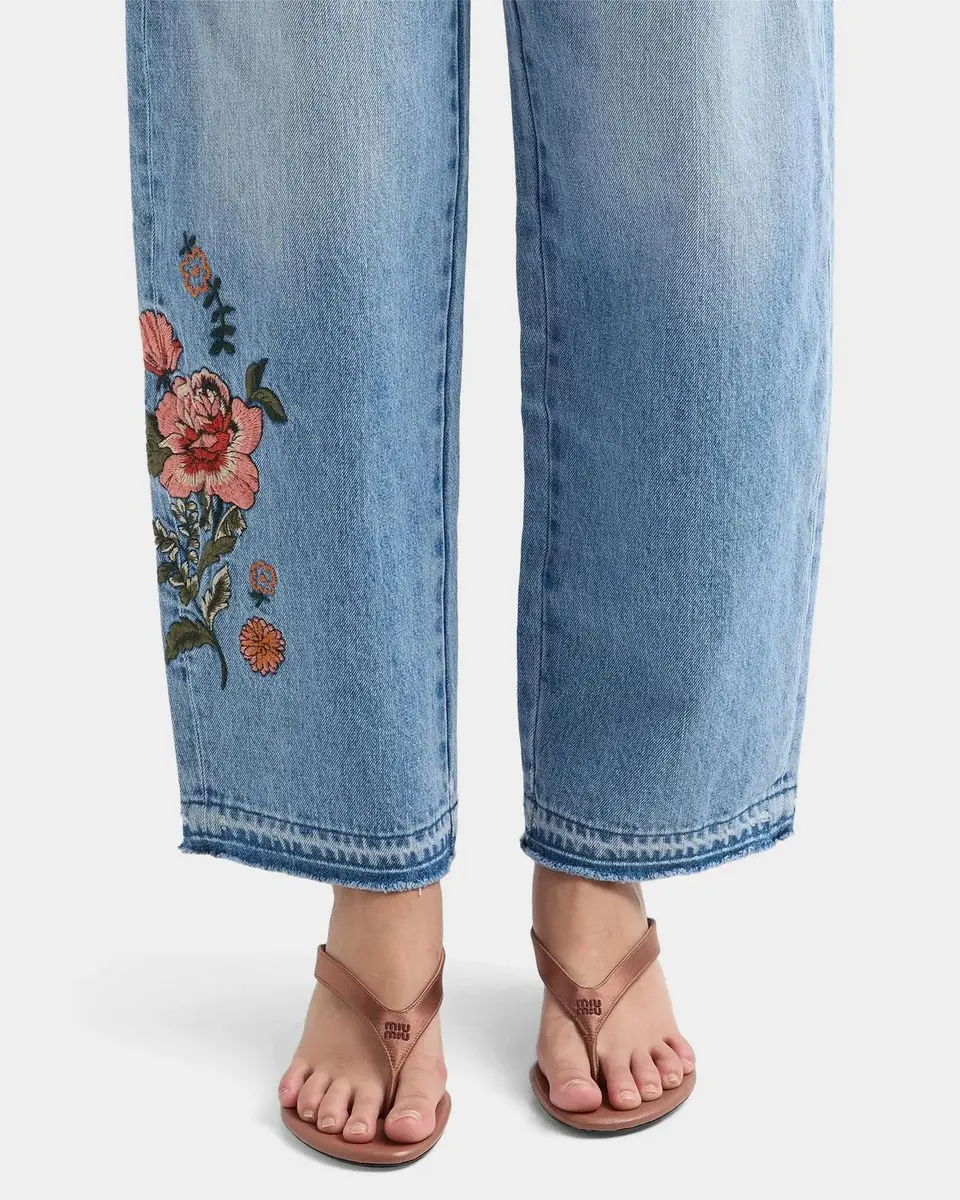 Johnny Was The Barrel Floral-Embroidered Denim Jeans | Thumbnail 5 Johnny Was The Barrel Floral-Embroidered Denim Jeans | Thumbnail 5