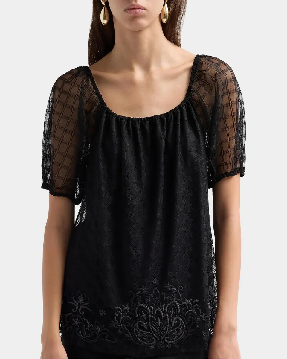Johnny Was Amarrah Mesh Blouse | Thumbnail 5 Johnny Was Amarrah Mesh Blouse | Thumbnail 5