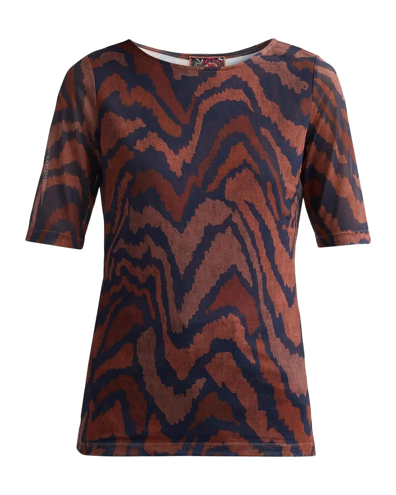 Abstract-Print Mesh Top Abstract-Print Mesh Top