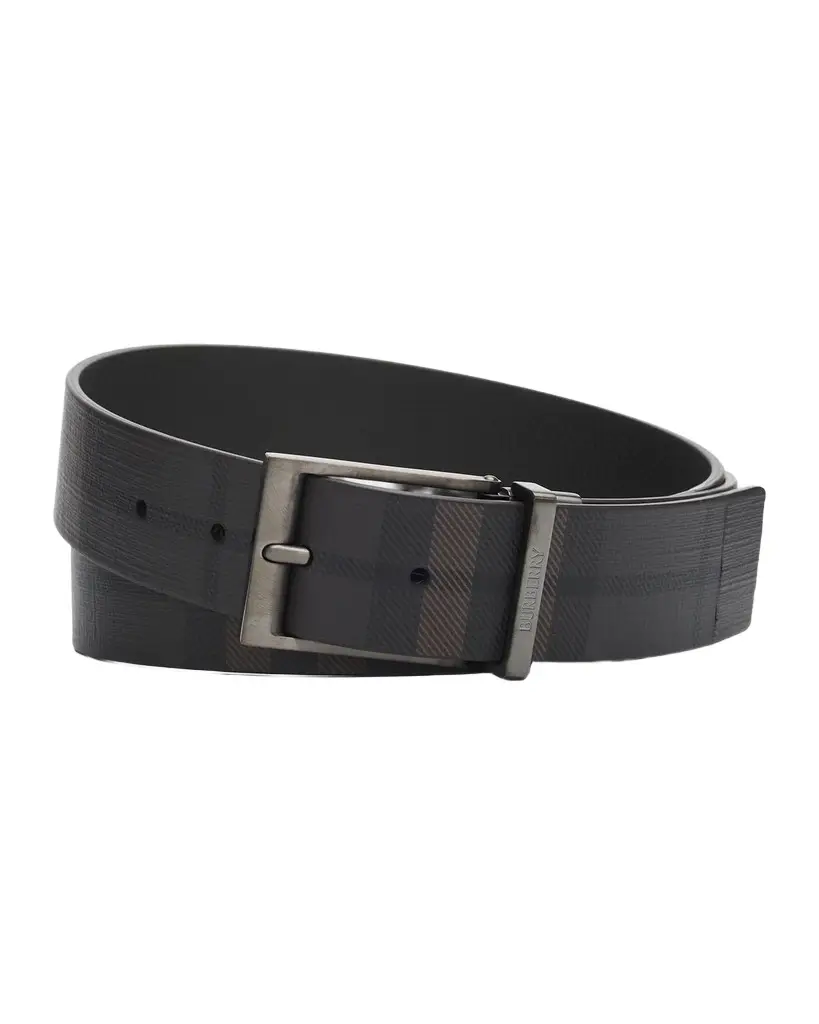Burberry Louis Reversible Check Leather Belt | Image 1 Burberry Louis Reversible Check Leather Belt | Image 1