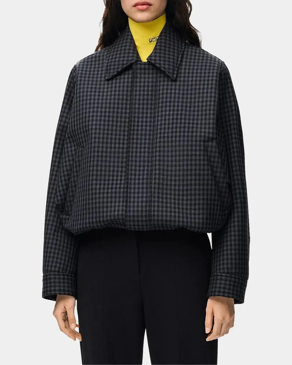 Loewe Check Wool-Blend Drawstring Balloon Jacket | Thumbnail 4 Loewe Check Wool-Blend Drawstring Balloon Jacket | Thumbnail 4