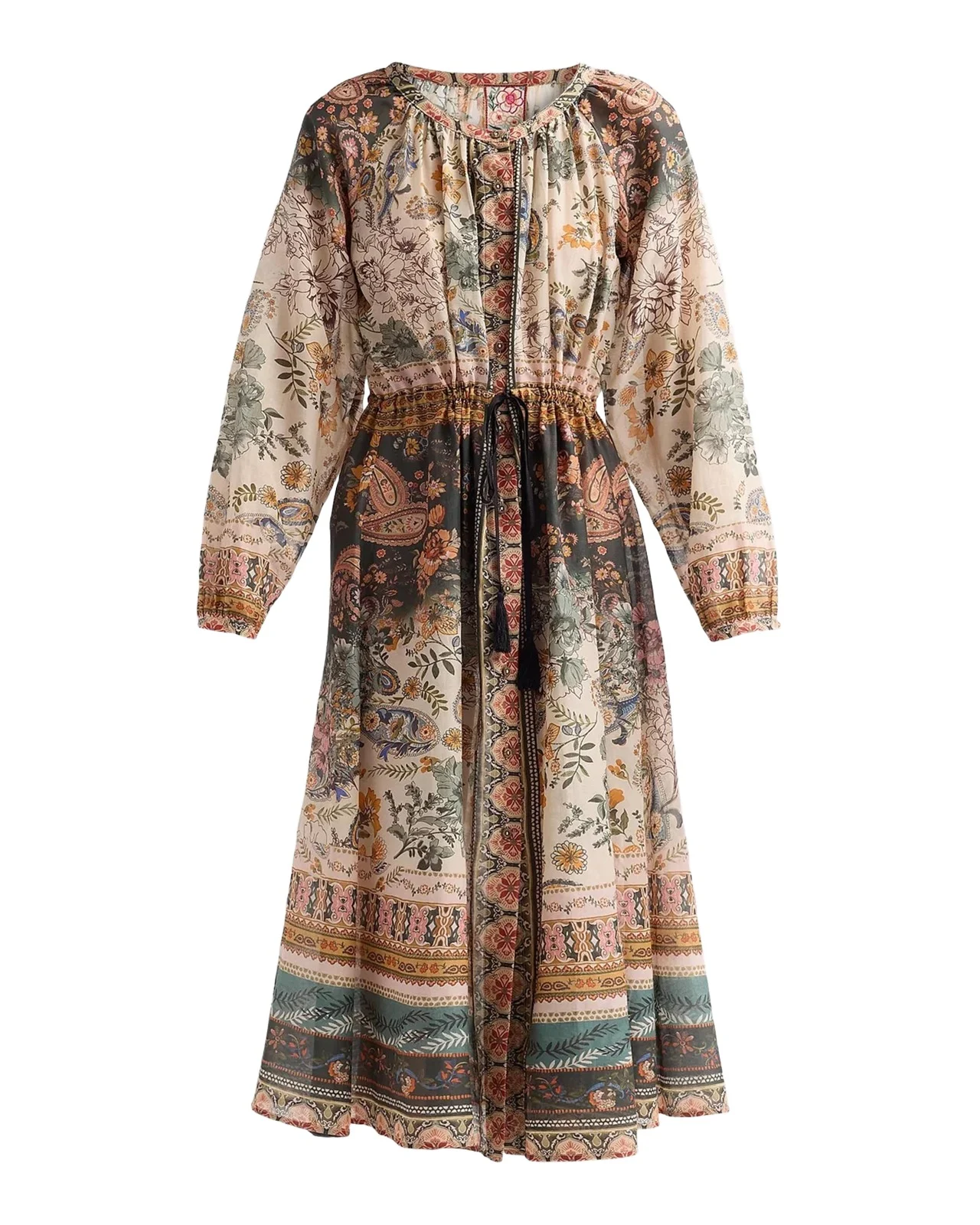 Michaella Printed Cotton-Silk Midi Dress Michaella Printed Cotton-Silk Midi Dress