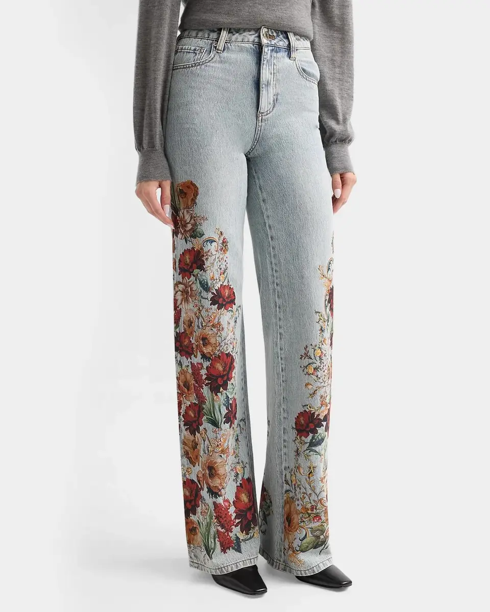 Alice + Olivia Chic Floral High-Rise Jeans | Thumbnail 3 Alice + Olivia Chic Floral High-Rise Jeans | Thumbnail 3