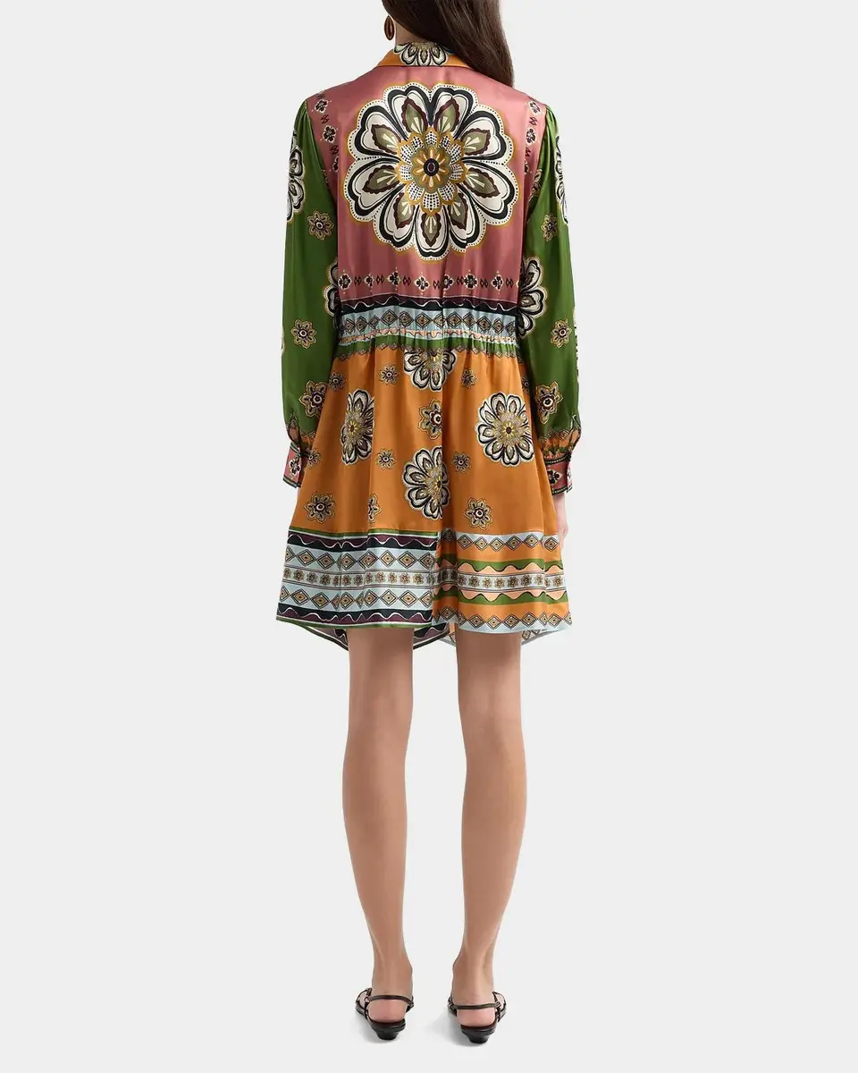Johnny Was Maxima Tie-Waist Patchwork Mini Shirtdress | Thumbnail 3 Johnny Was Maxima Tie-Waist Patchwork Mini Shirtdress | Thumbnail 3