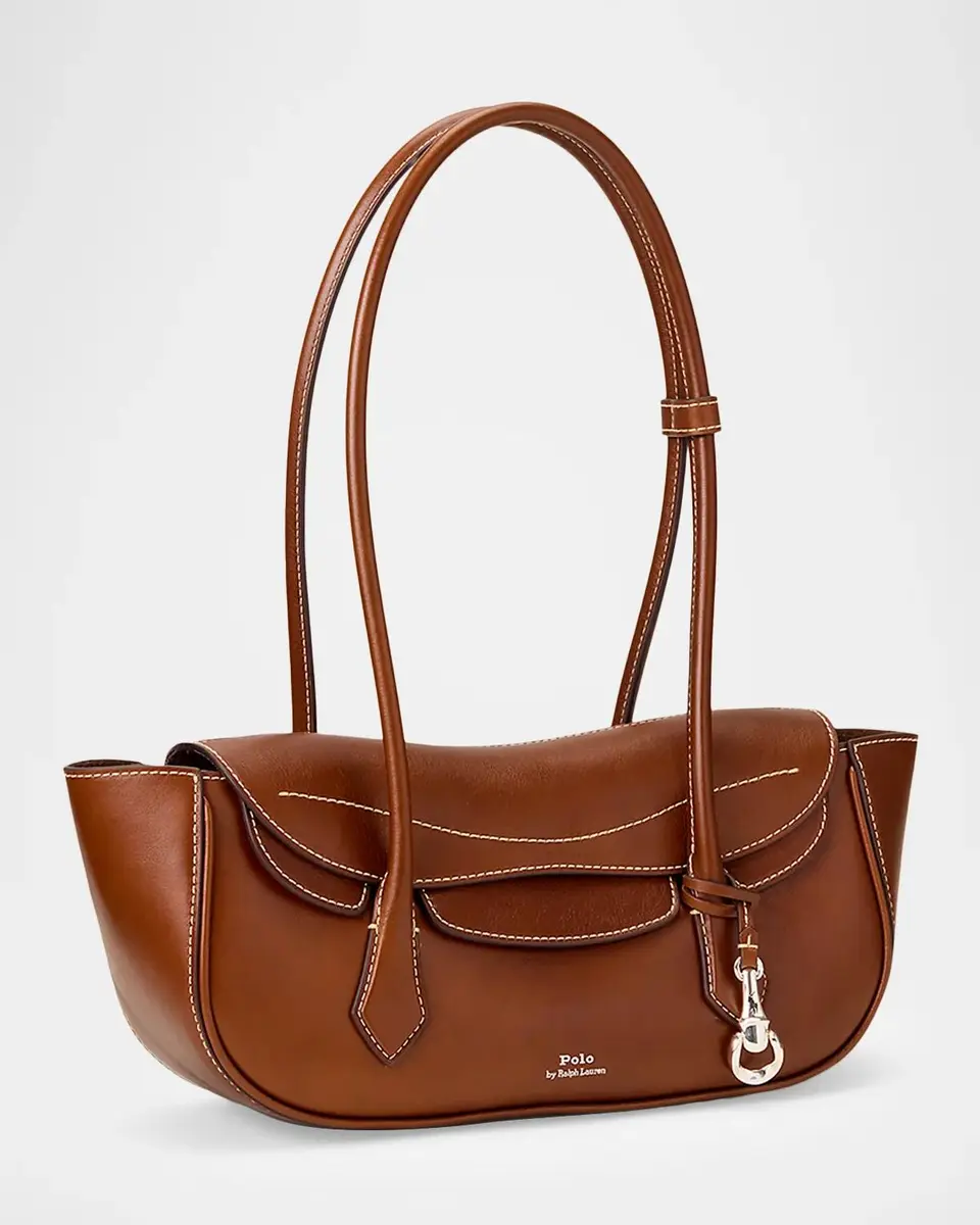 Polo Ralph Lauren Polo Blaze Shiny Tumbled Leather Shoulder Bag | Thumbnail 3 Polo Ralph Lauren Polo Blaze Shiny Tumbled Leather Shoulder Bag | Thumbnail 3