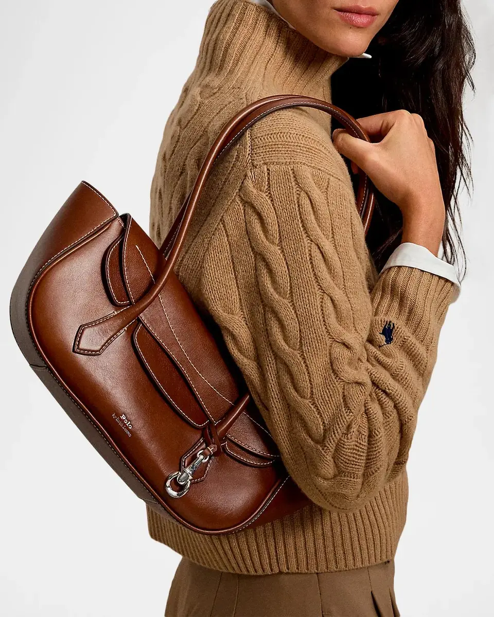 Polo Ralph Lauren Polo Blaze Shiny Tumbled Leather Shoulder Bag | Thumbnail 5 Polo Ralph Lauren Polo Blaze Shiny Tumbled Leather Shoulder Bag | Thumbnail 5