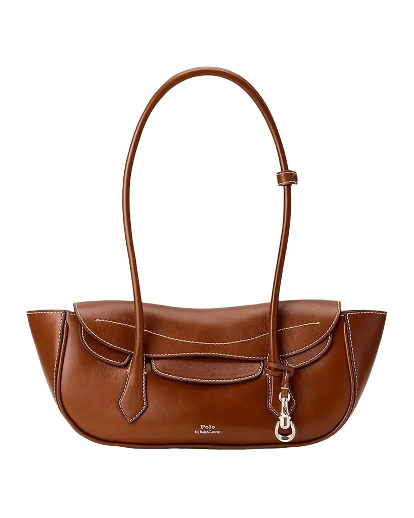 Polo Ralph Lauren Polo Blaze Shiny Tumbled Leather Shoulder Bag